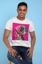 Cool Dog in Sunglasses and Polka Dot Scarf T-Shirt | Retro Pet Portrait