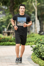 Beach Hut Photo T-Shirt — Vintage Coastal Cabin Print