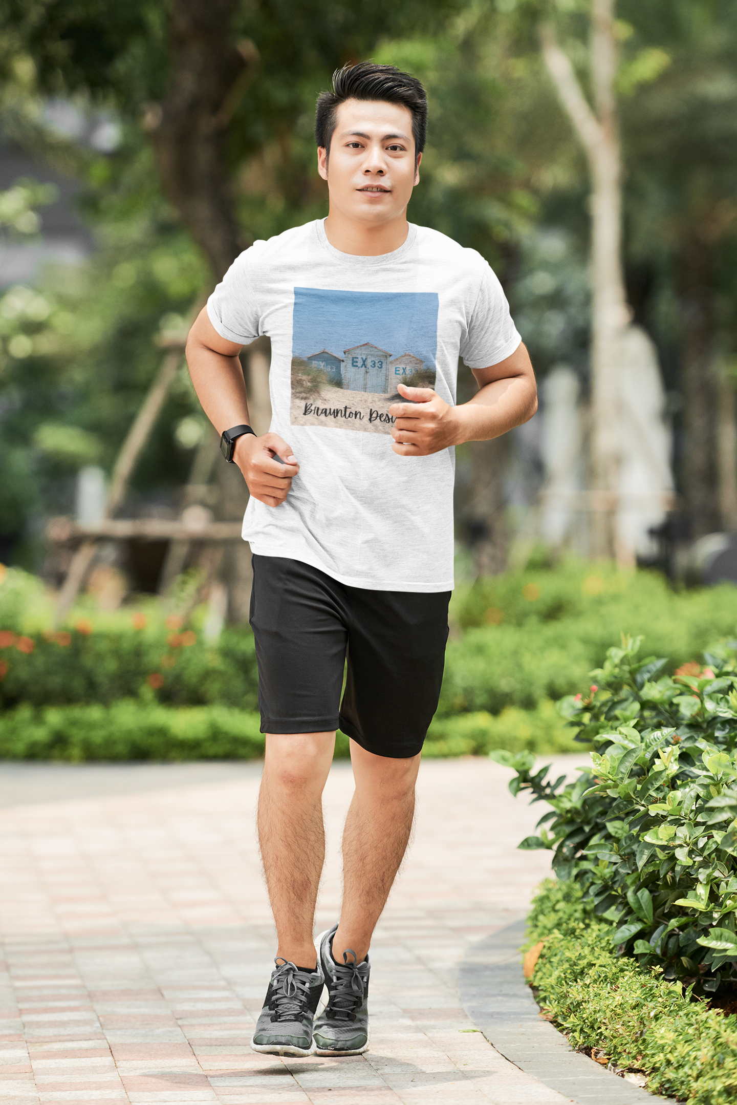 Beach Hut Photo T-Shirt — Vintage Coastal Cabin Print
