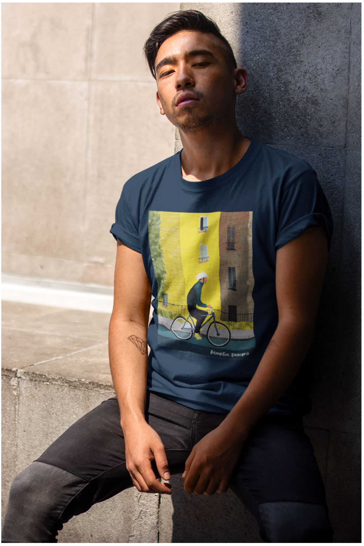 Cyclist Graphic T-Shirt – Vintage Urban Street Art