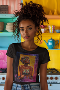 African Queen Portrait T-Shirt — Colorful Headwrap Art Tee