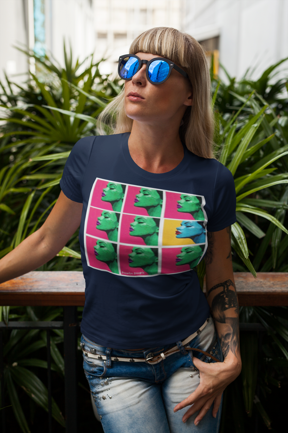Pop Art Profile Grid T-Shirt