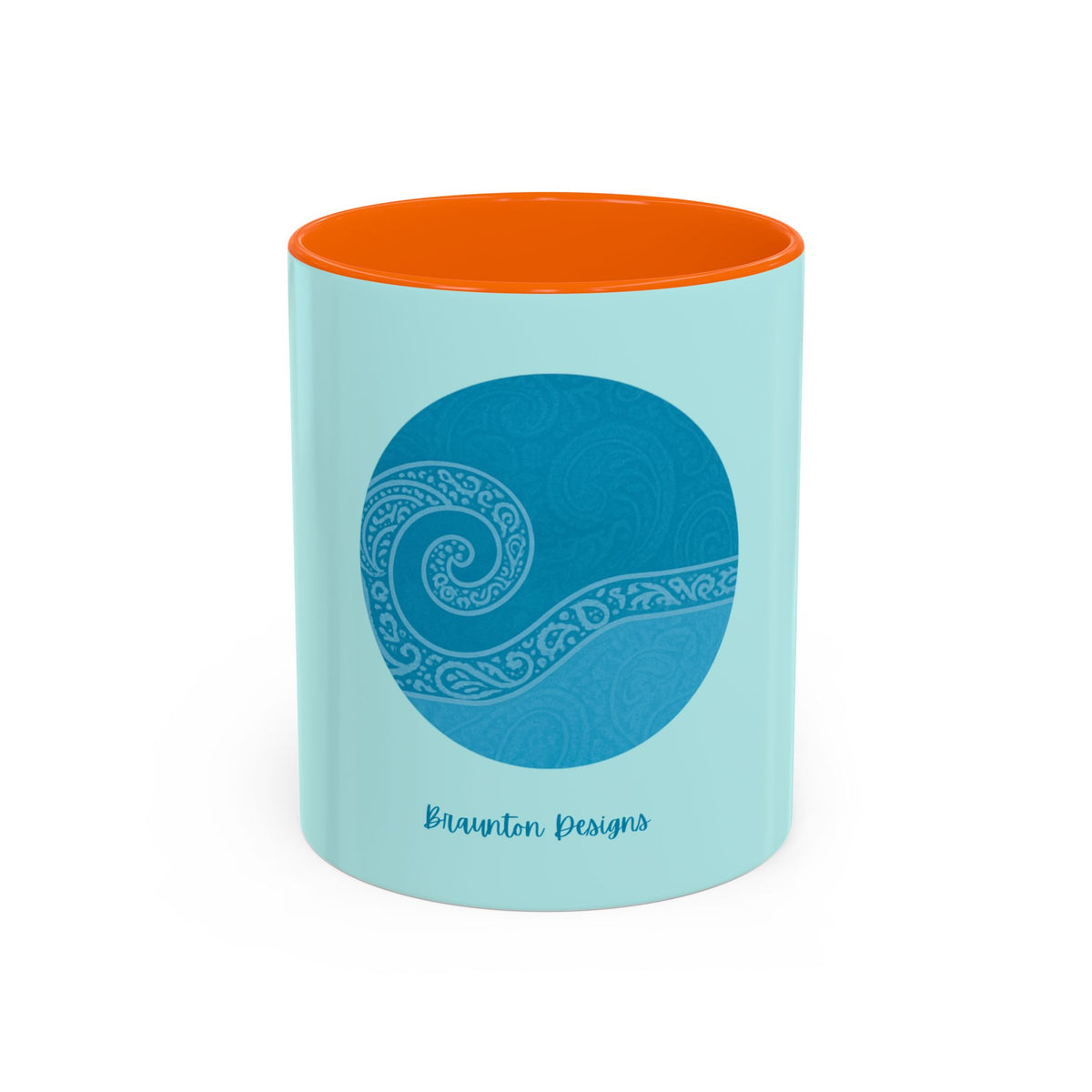 Blue Wave Accent Coffee Mug – Ocean Swirl 11/15oz Ceramic