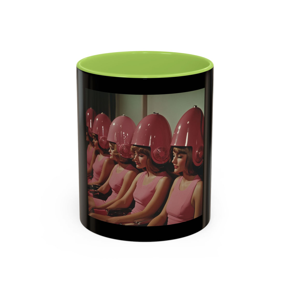 Retro Salon Coffee Mug — Vintage Hair Dryer Booth Photo Accent Mug