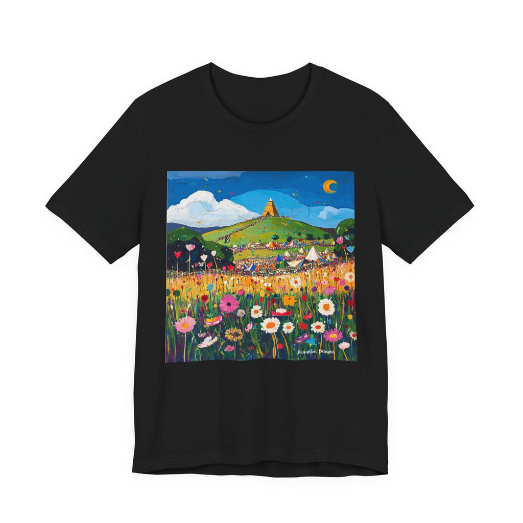 Floral Meadow Women's Tee – Whimsical Hilltop Garden Graphic
