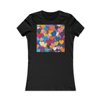 Women's Heart Pattern Tee - Colorful Heart Square Graphic Shirt
