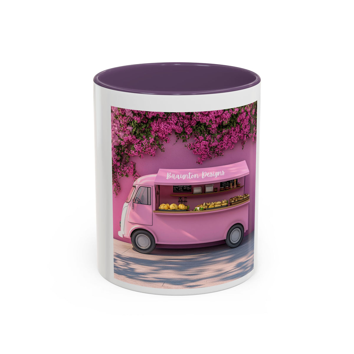 Pink Flower Food Truck Coffee Mug – Cute Accent 11/15oz