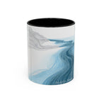 Blue Wave Accent Coffee Mug — Ocean Brushstroke Art (11/15oz)