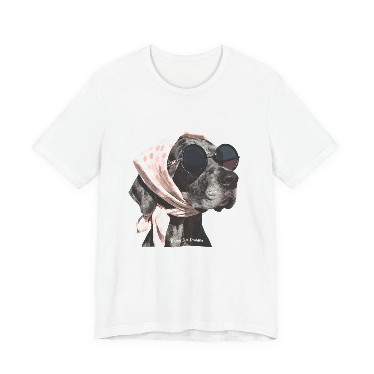 Vintage Dog Portrait T‑Shirt – Retro Sunglasses & Scarf Graphic. Lightweight fabric