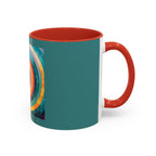 Colorful Concentric Circle Accent Coffee Mug – Vibrant Retro Art Design (11/15oz)