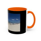 Beach Umbrellas Photo Coffee Mug — Scenic Oceanfront 11/15oz Accent Mug