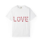 Love Heart Pattern T-Shirt | LOVE floral typography tee