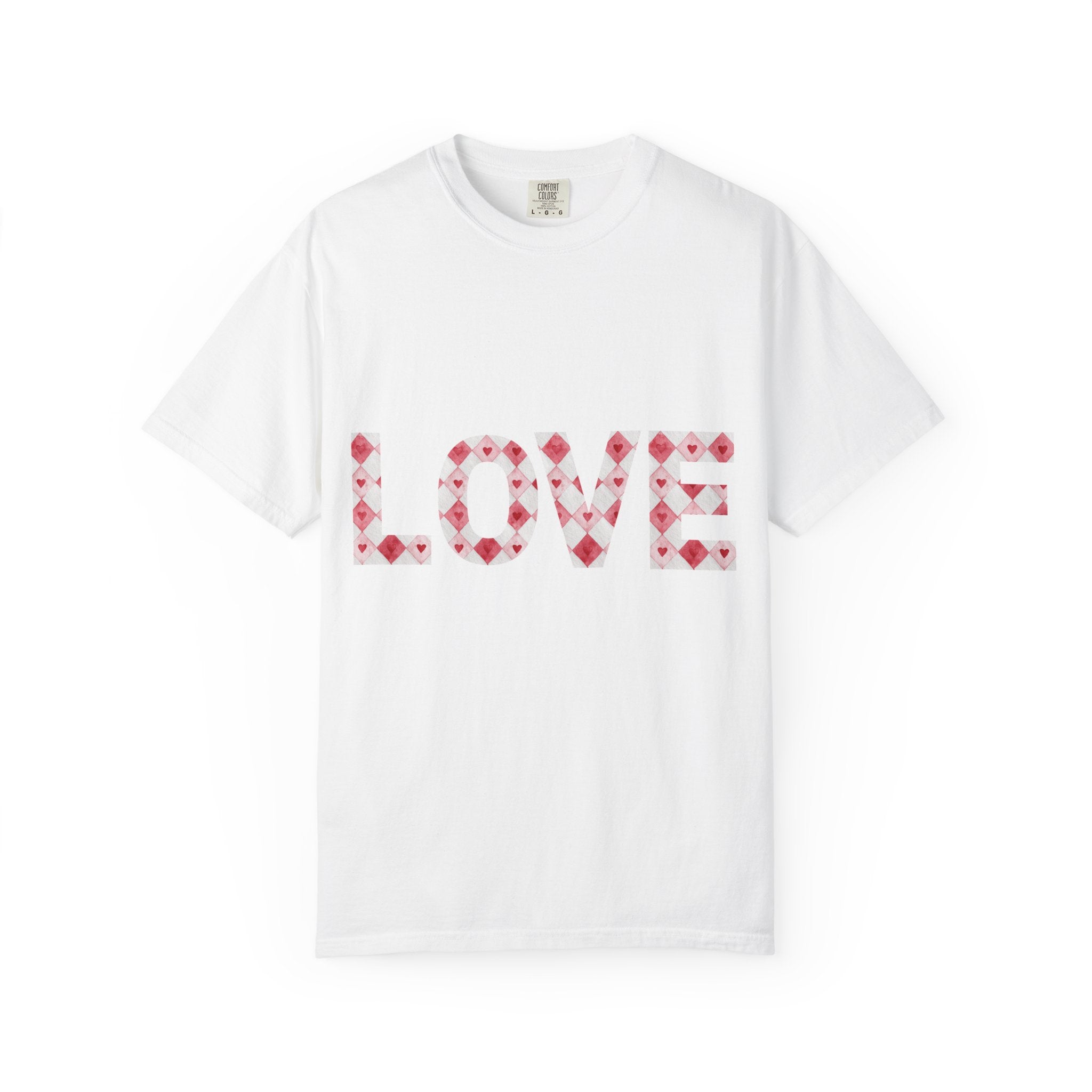 Love Heart Pattern T-Shirt | LOVE floral typography tee