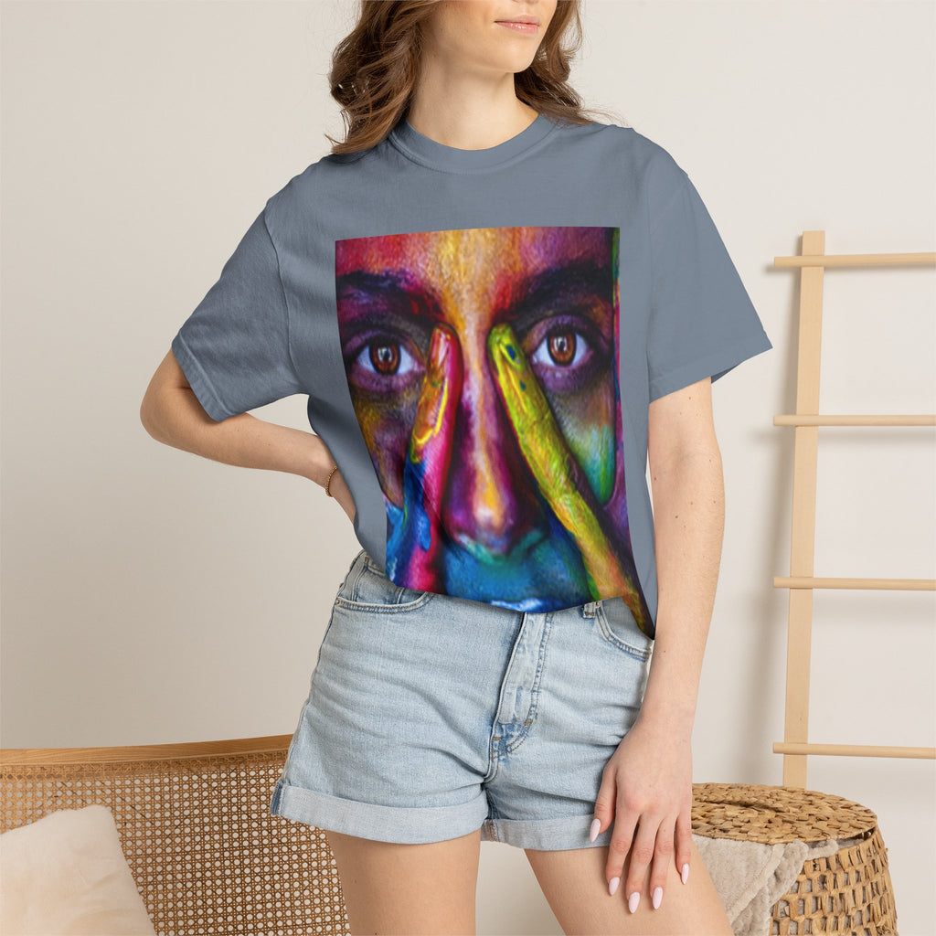 Colorful Face Portrait T-Shirt — Vivid Painted Face Art Tee