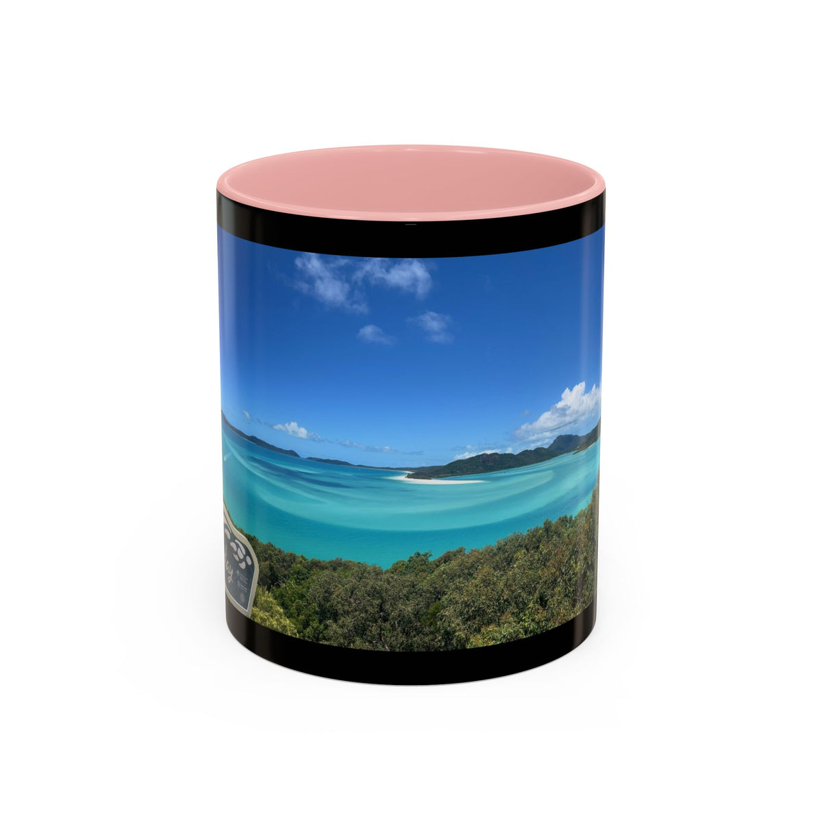 Tropical Beach Photo Accent Coffee Mug — Scenic Ocean View Travel Souvenir (11/15oz)