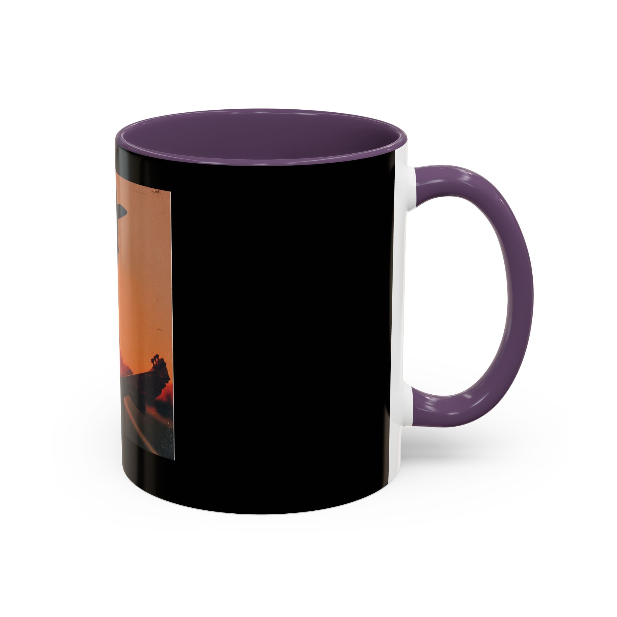 Sunset Guitarist Accent Coffee Mug — Silhouette Music Lover Gift