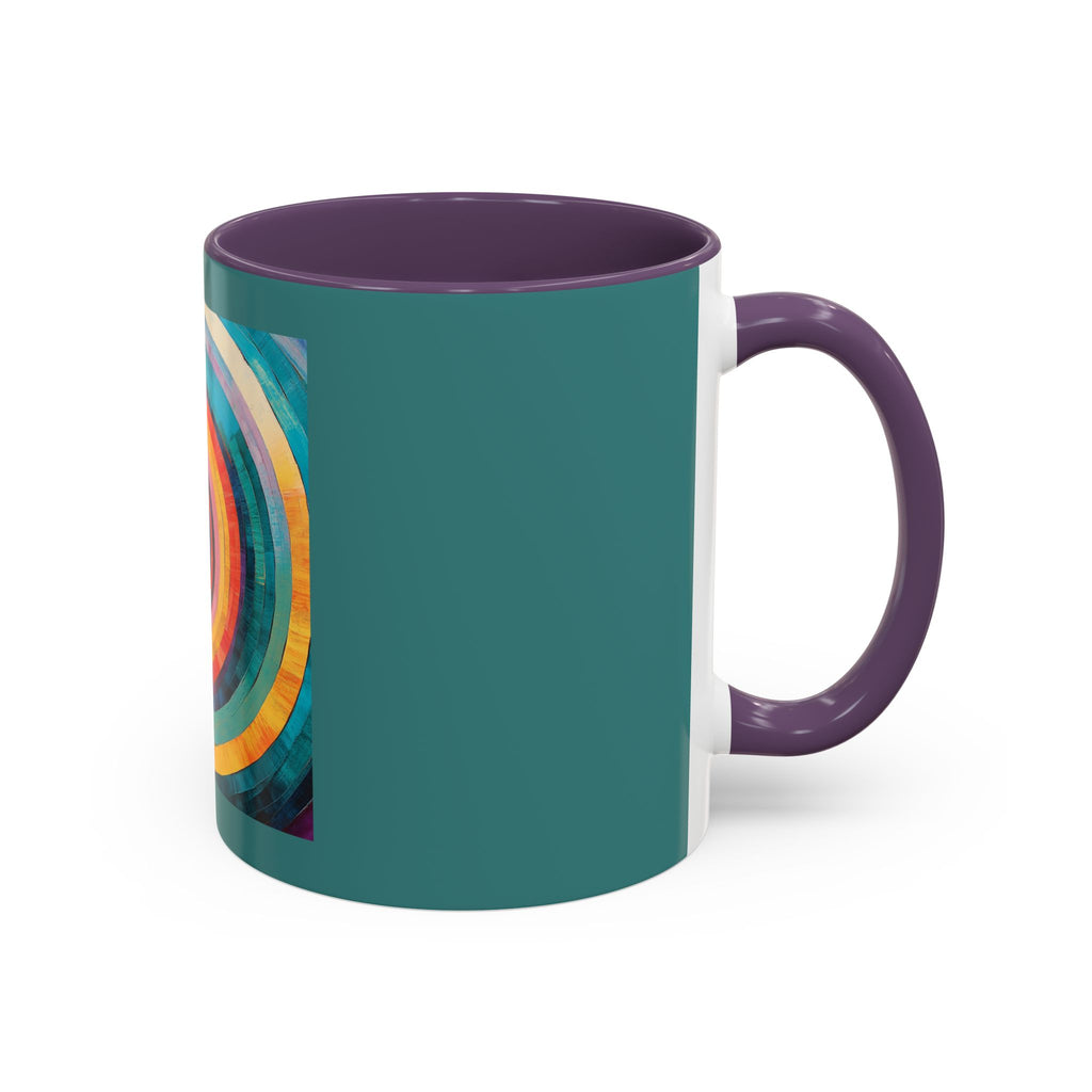 Colorful Concentric Circle Accent Coffee Mug – Vibrant Retro Art Design (11/15oz)