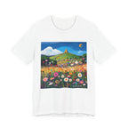 Floral Meadow Women's Tee – Whimsical Hilltop Garden Graphic