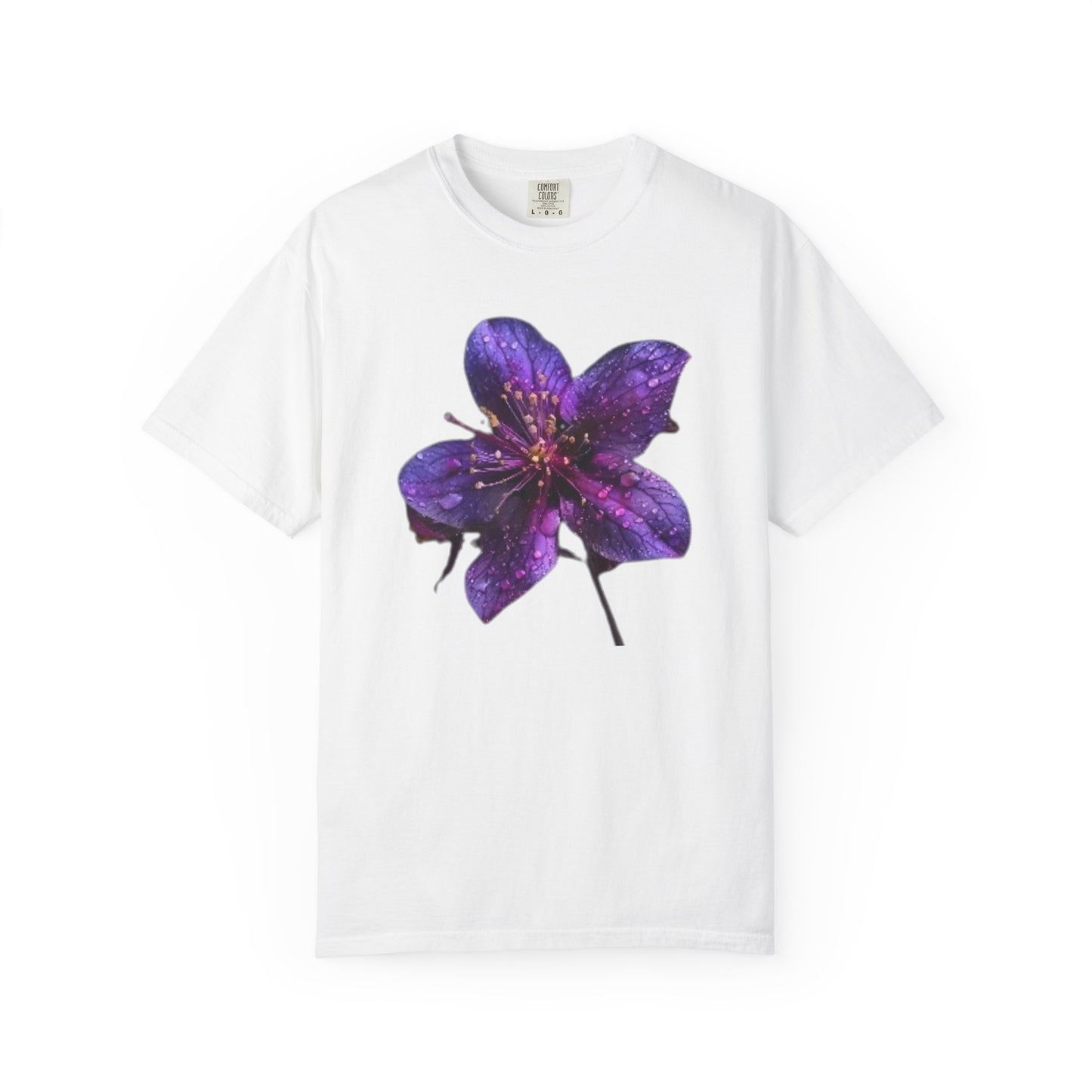Purple Flower Graphic T-Shirt | Trendy Floral Unisex Jersey Tee | Nature Lover Gift | Aesthetic Summer Casual Wear