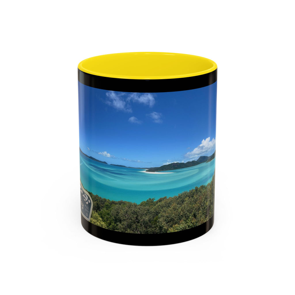 Tropical Beach Photo Accent Coffee Mug — Scenic Ocean View Travel Souvenir (11/15oz)