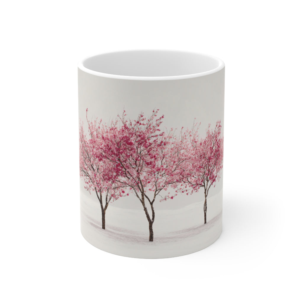 Pink Cherry Blossom Trees Mug | Ceramic Coffee Cup