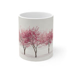 Pink Cherry Blossom Trees Mug | Ceramic Coffee Cup