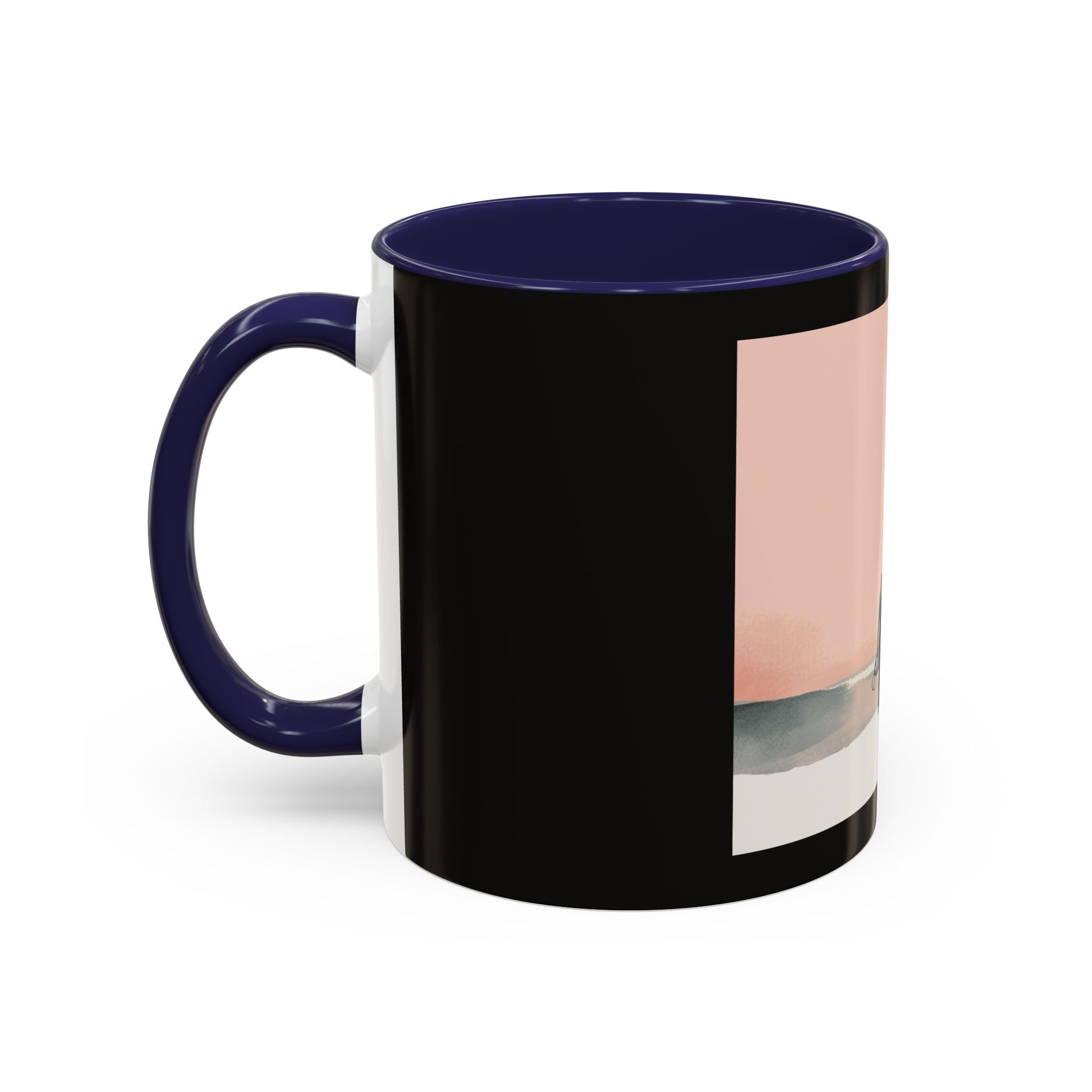 Surf Sunset Accent Coffee Mug — Beach Surfer Silhouette with Seagulls (11/15 oz)