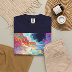 Surreal Beachscape T-Shirt — Colorful Dreamy Sunset Graphic Tee. heavyweight fabric