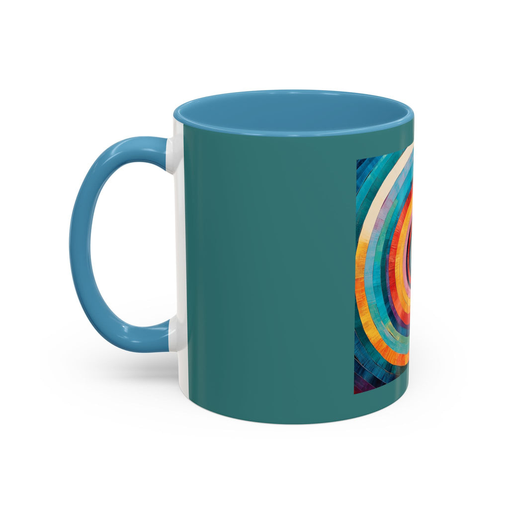 Colorful Concentric Circle Accent Coffee Mug – Vibrant Retro Art Design (11/15oz)