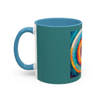Colorful Concentric Circle Accent Coffee Mug – Vibrant Retro Art Design (11/15oz)