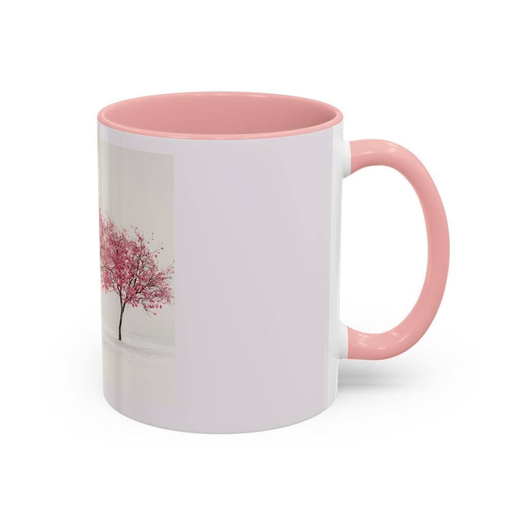Cherry Blossom Accent Coffee Mug — Pink Tree Ceramic Mug (11/15oz)