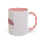 Cherry Blossom Accent Coffee Mug — Pink Tree Ceramic Mug (11/15oz)