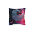 Ocean Wave Art Square Pillow - Pink Back