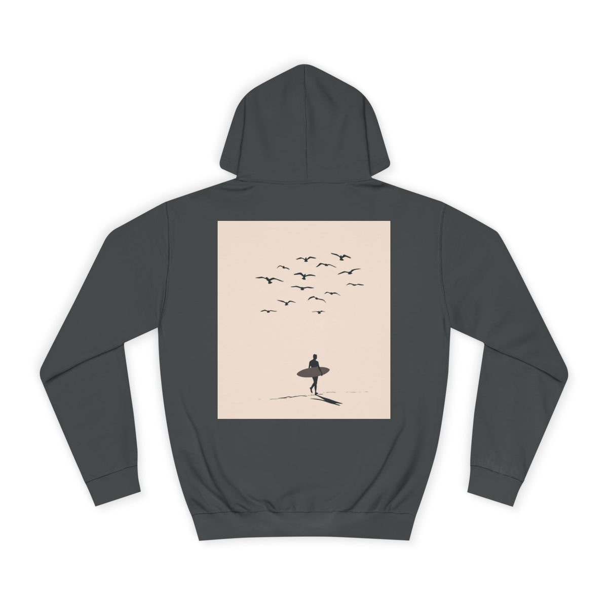 Unisex College Hoodie with Surfing Design, Cozy Pullover for College Students, Perfect Gift for Graduates and Surf Lovers