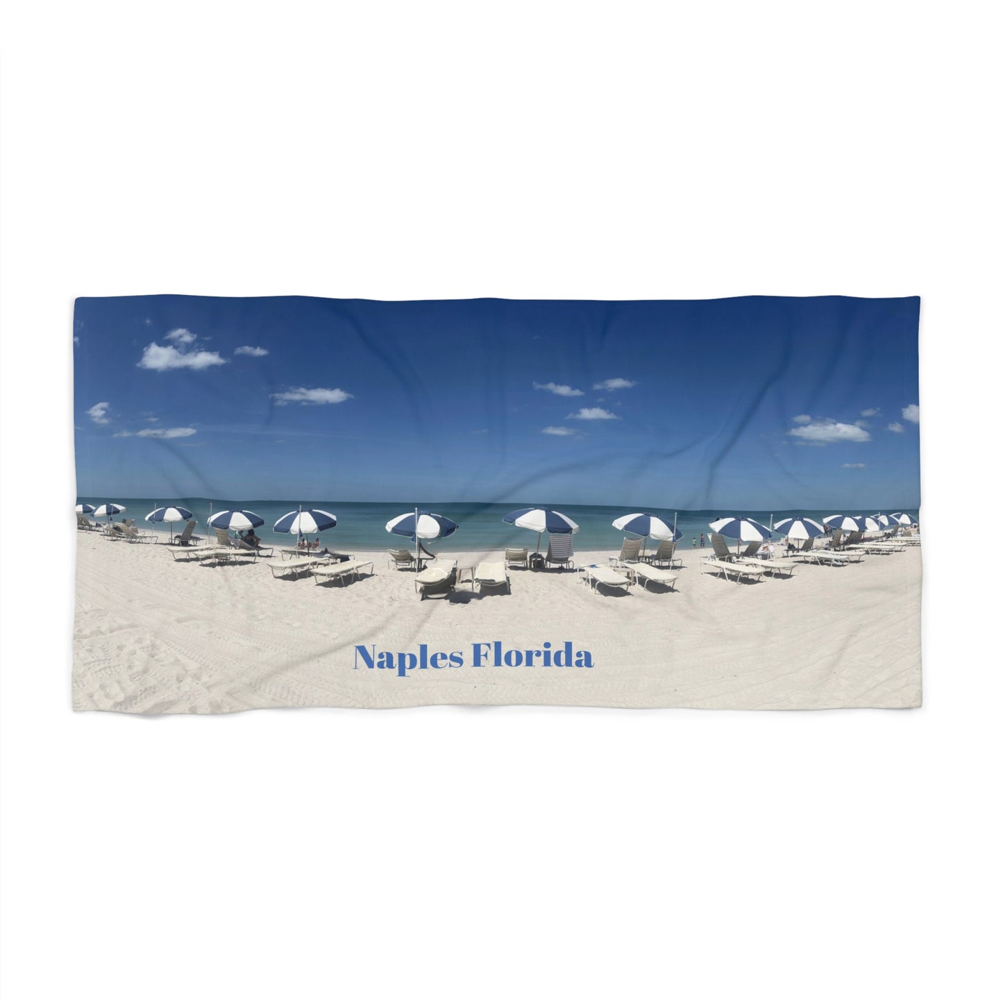 Beach Chairs and Umbrellas Beach Towel | Coastal Summer Scene