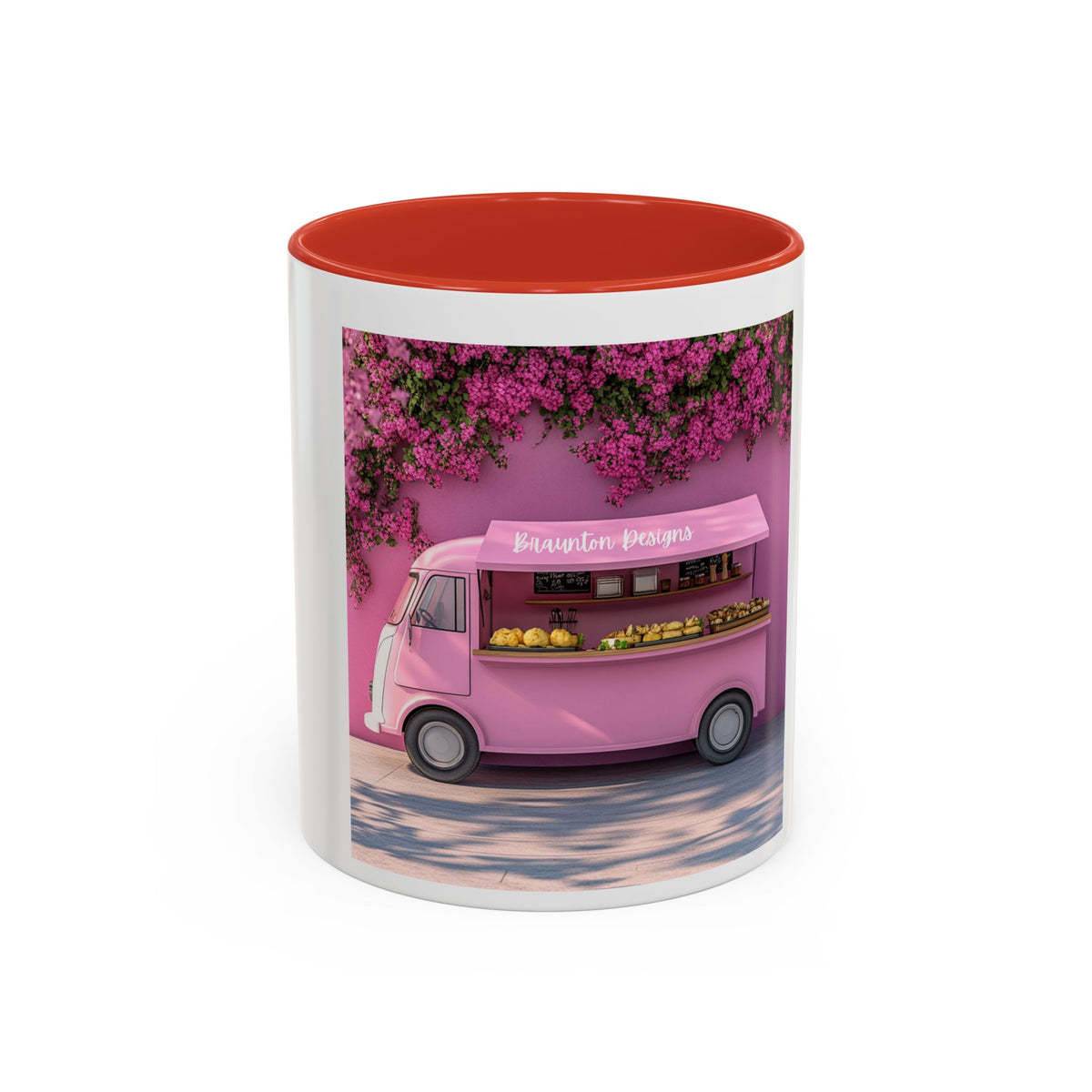 Pink Flower Food Truck Coffee Mug – Cute Accent 11/15oz