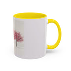 Cherry Blossom Accent Coffee Mug — Pink Tree Ceramic Mug (11/15oz)