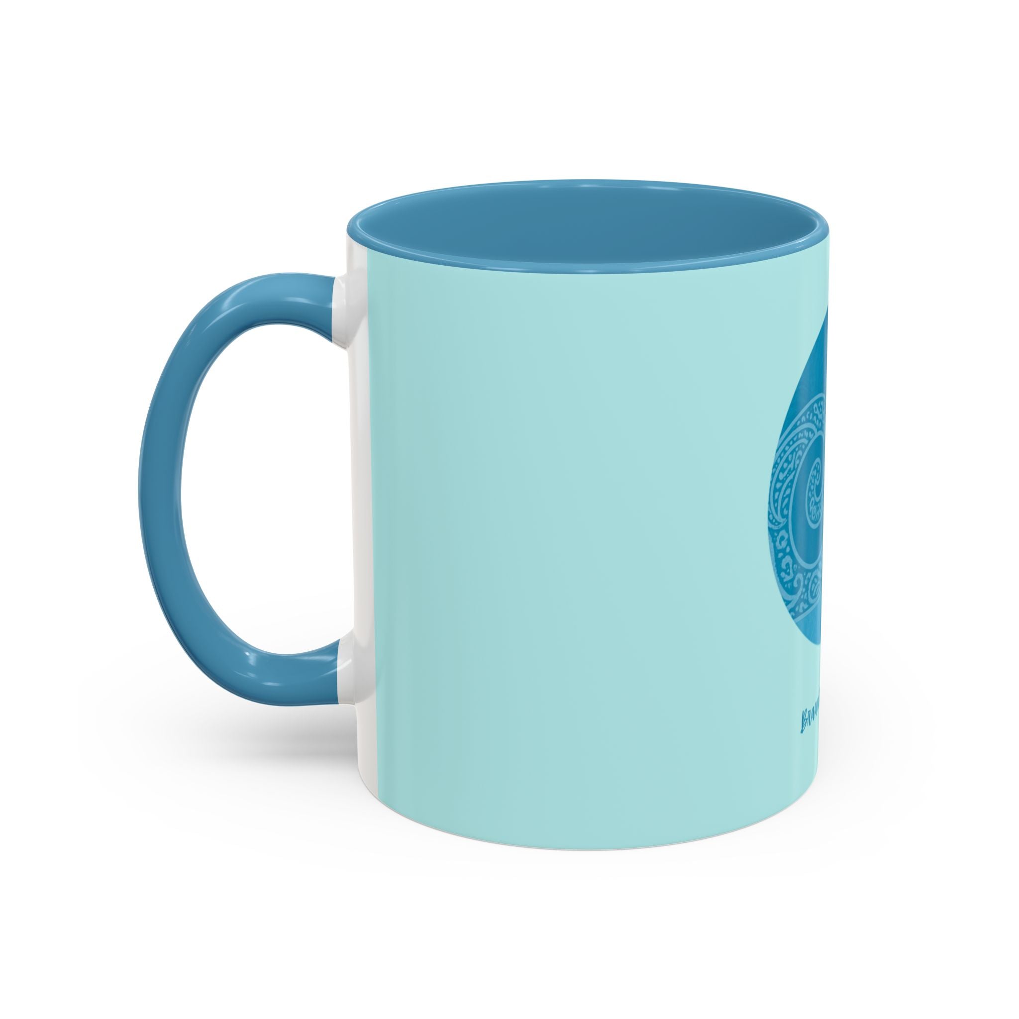 Blue Wave Accent Coffee Mug – Ocean Swirl 11/15oz Ceramic