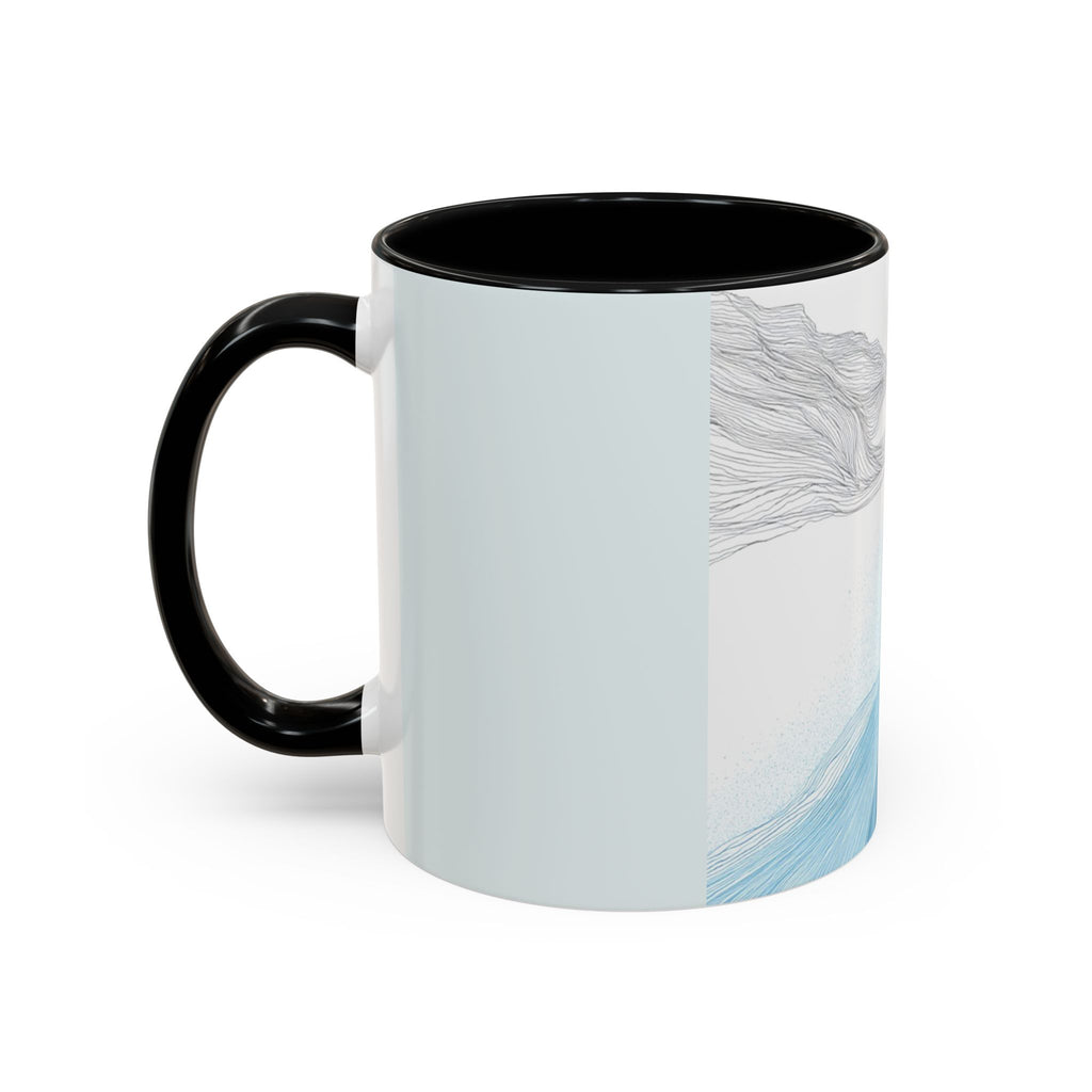 Blue Wave Accent Coffee Mug — Ocean Brushstroke Art (11/15oz)