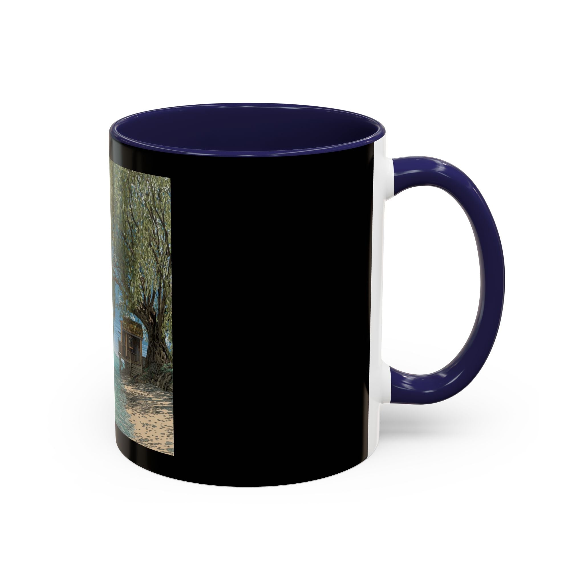 Coastal Cabin Beach Scene Accent Coffee Mug