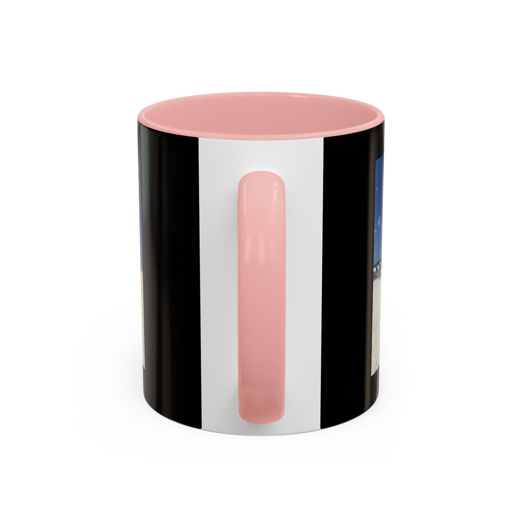 Beach Umbrellas Photo Coffee Mug — Scenic Oceanfront 11/15oz Accent Mug