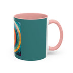 Colorful Concentric Circle Accent Coffee Mug – Vibrant Retro Art Design (11/15oz)