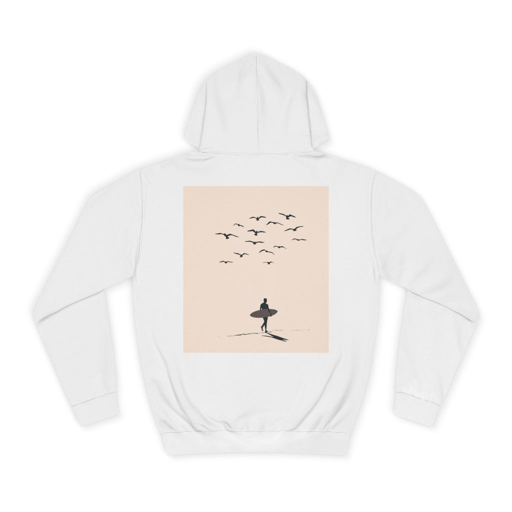 Unisex College Hoodie with Surfing Design, Cozy Pullover for College Students, Perfect Gift for Graduates and Surf Lovers