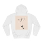 Unisex College Hoodie with Surfing Design, Cozy Pullover for College Students, Perfect Gift for Graduates and Surf Lovers