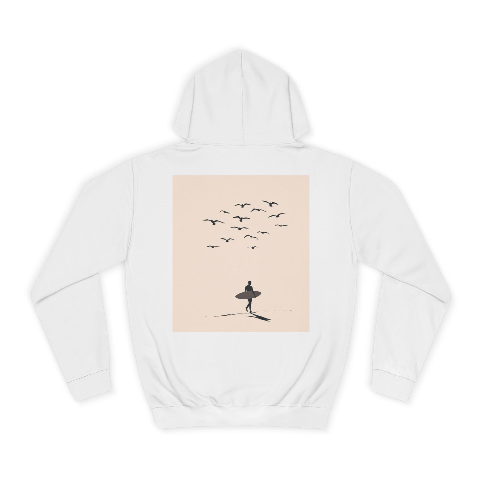 Unisex College Hoodie with Surfing Design, Cozy Pullover for College Students, Perfect Gift for Graduates and Surf Lovers