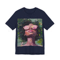 Artistic Portrait T-Shirt — Woman with Pink Sunglasses Graphic Tee