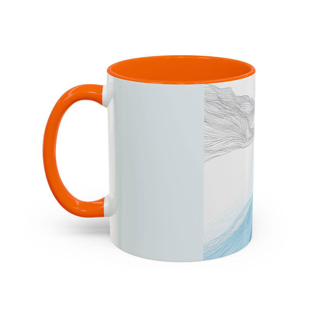 Blue Wave Accent Coffee Mug — Ocean Brushstroke Art (11/15oz)