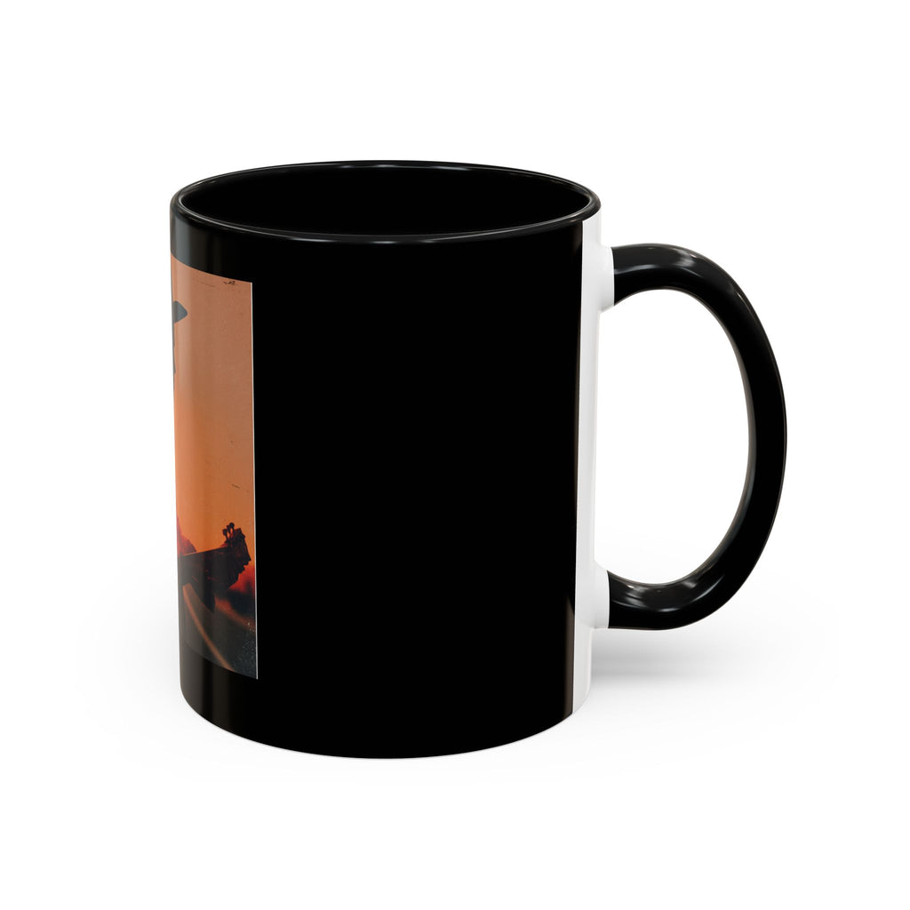 Sunset Guitarist Accent Coffee Mug — Silhouette Music Lover Gift