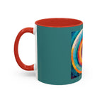 Colorful Concentric Circle Accent Coffee Mug – Vibrant Retro Art Design (11/15oz)