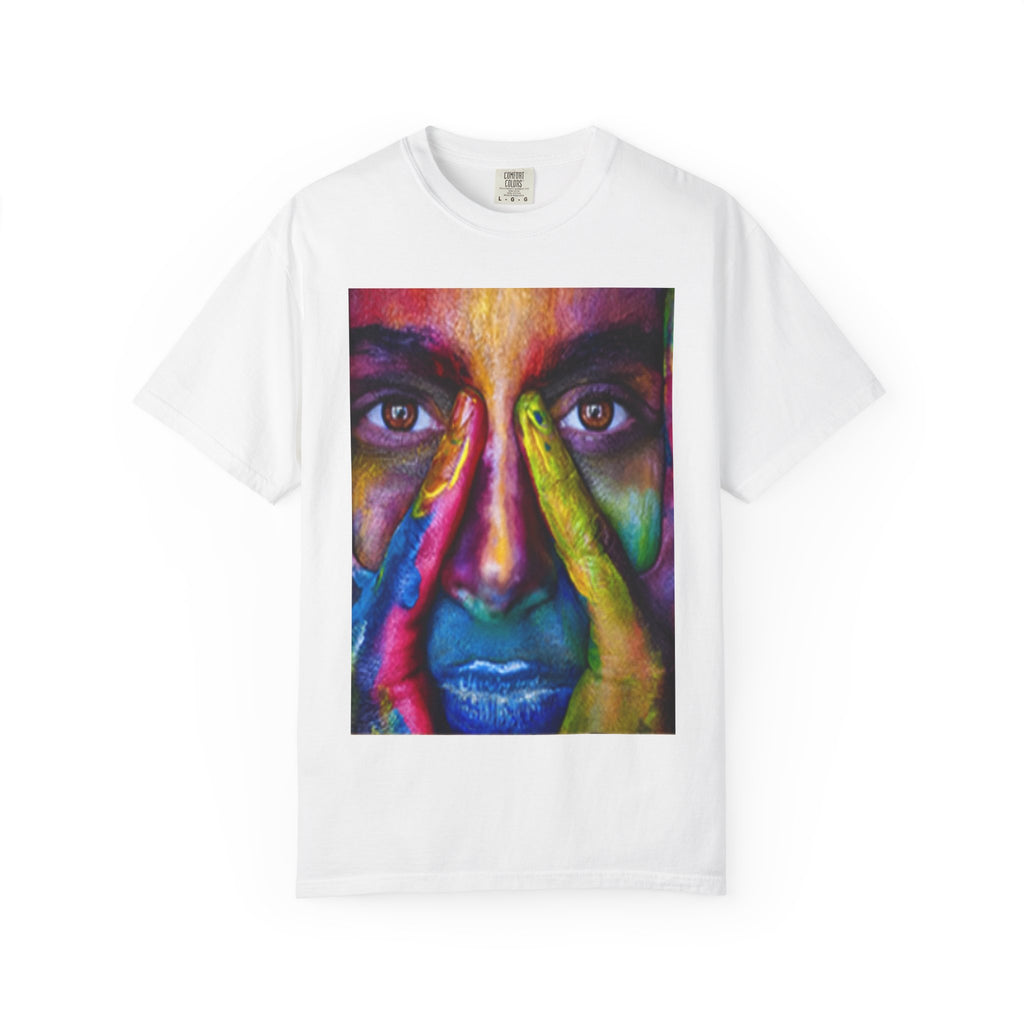 Colorful Face Portrait T-Shirt — Vivid Painted Face Art Tee